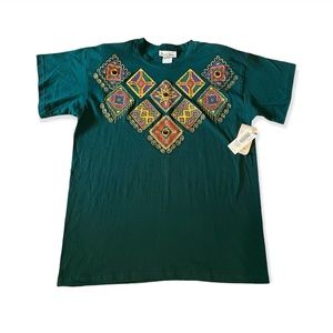 Vintage 90’s Short Sleeve T Shirt Western Glitter Glue